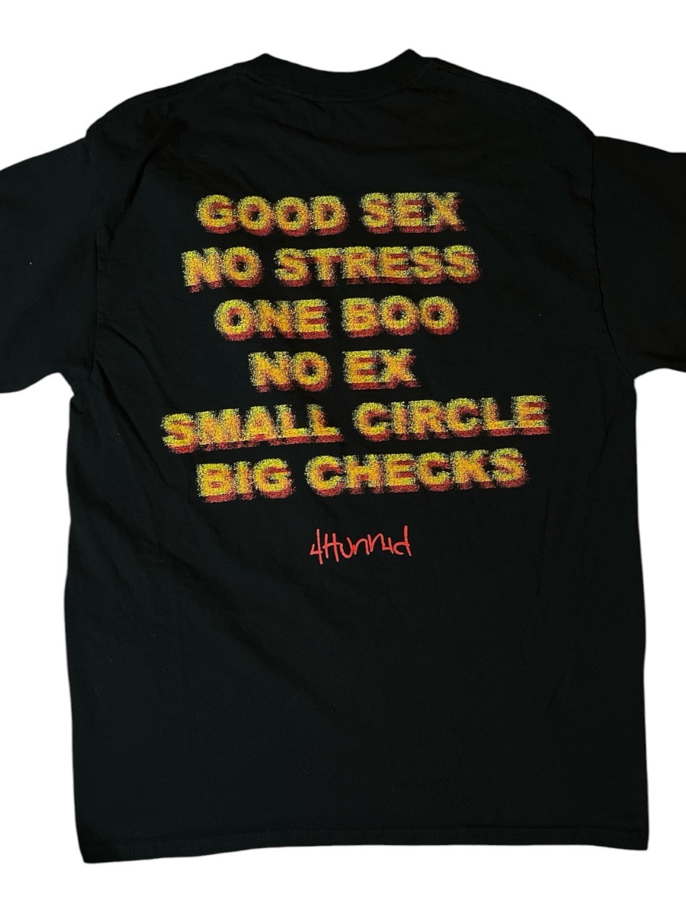 4 hunnid good s3x no stress one boo no ex small circle big checks menMedium Tee!